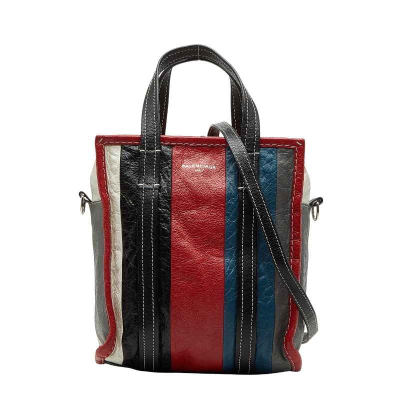バレンシアガ バザールショッパー XS ハンドバッグ ショルダーバッグ 2WAY 452458 マルチカラー レザー レディース BALENCIAGA 【中古】
