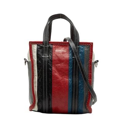 バレンシアガ バザールショッパー XS ハンドバッグ ショルダーバッグ 2WAY 452458 マルチカラー レザー レディース BALENCIAGA 【中古】