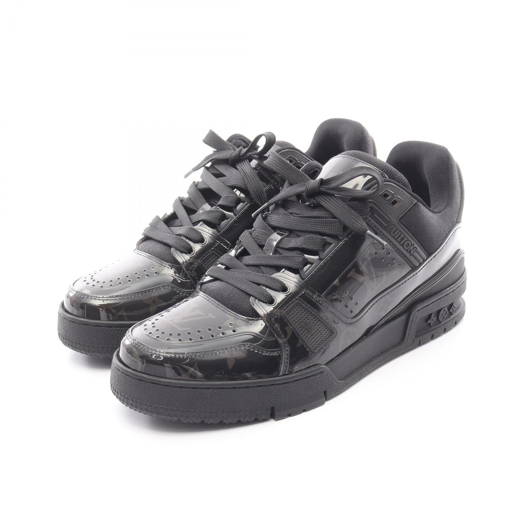 ルイ・ヴィトン LOUIS VUITTON LVトレイナーライン モノグラム スニーカー 靴 PVCコーティングキャンバス ファブリック メンズ ブラック系 【中古】