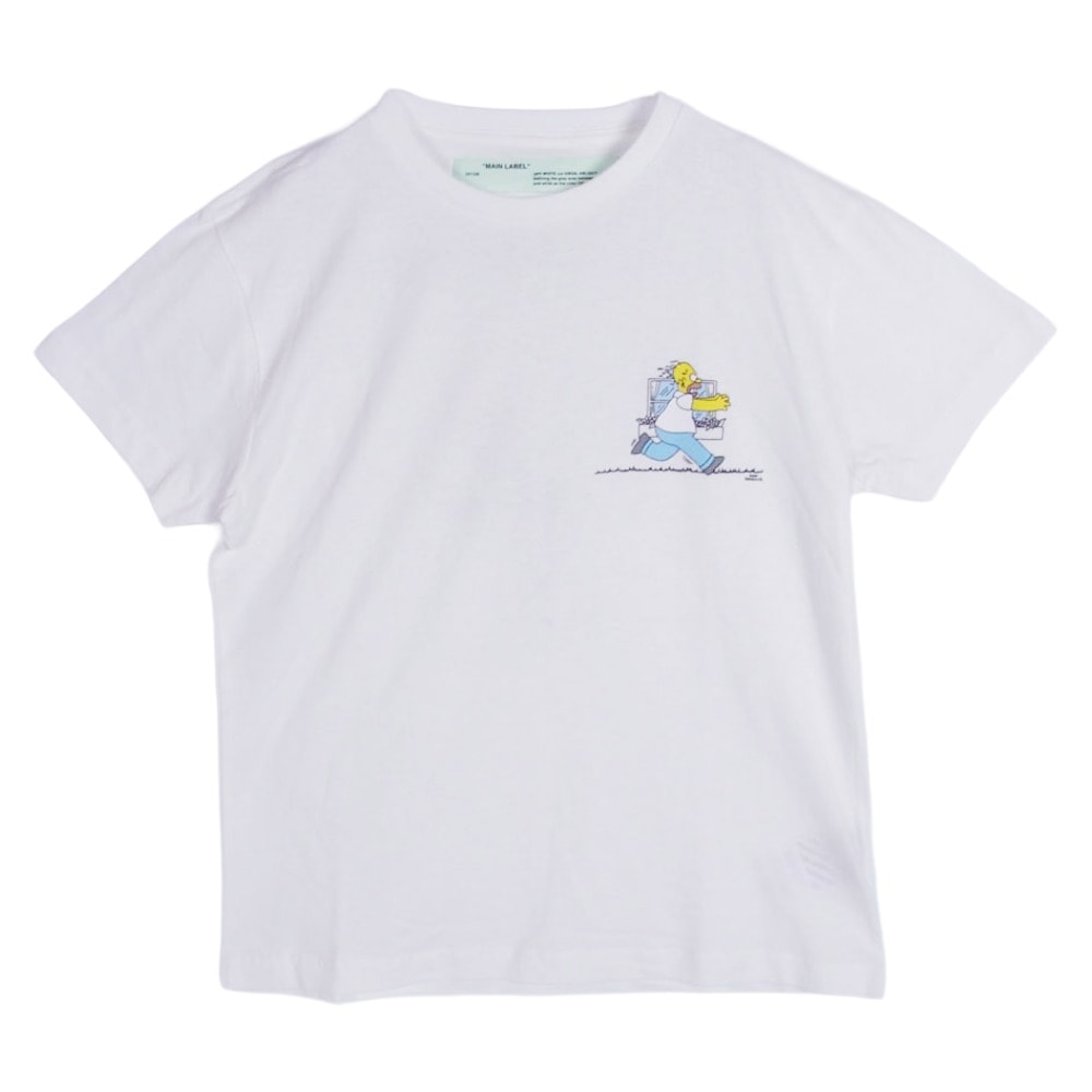 OFF-WHITE オフホワイト Tシャツ OMAA036S19185036 The Simpsons シンプソンズ プリント 半袖 Tシャツ カットソー ホワイト系 S【中古】