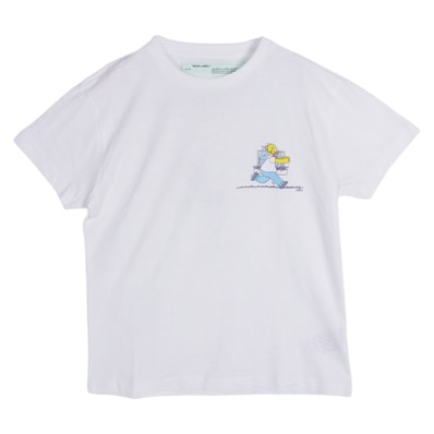 OFF-WHITE オフホワイト Tシャツ OMAA036S19185036 The Simpsons シンプソンズ プリント 半袖 Tシャツ カットソー ホワイト系 S【中古】
