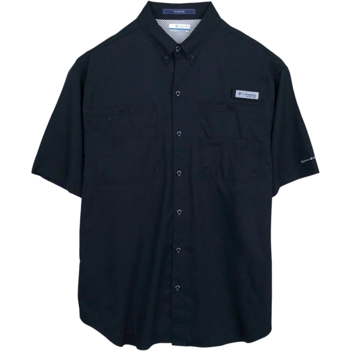 古着 コロンビア Columbia PFG TAMIAMI タミアミ OMNI-SHADE オムニシェイド リップストップ ボタンダウン 半袖 フィッシングシャツ メンズM相当/eaa658303
