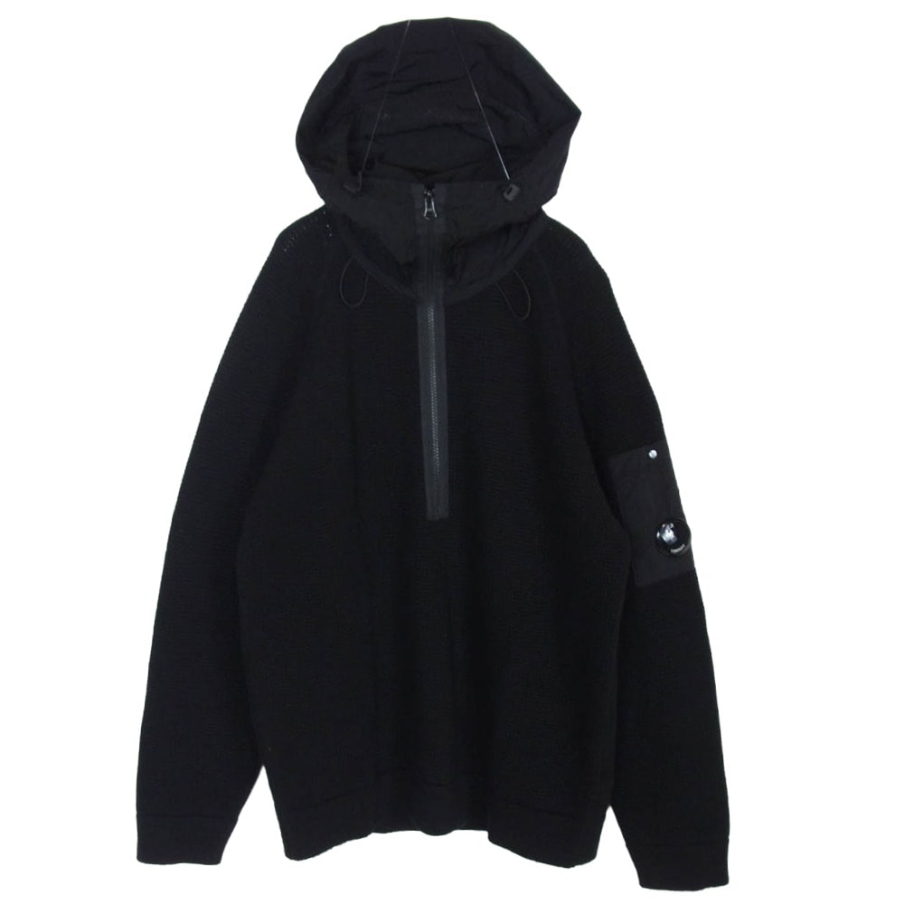 C.P.Company シーピーカンパニー 17CMKN244A110149M ナイロン ウール ニット パーカー ブラック系 M【中古】