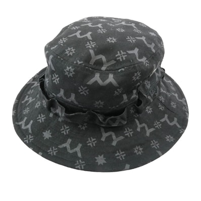 Yohji Yamamoto POUR HOMME ヨウジヤマモトプールオム 帽子 HN-H92-975 NewEra ニューエラ ADVENTURE YY LOGO アドベンチャー オールオーバープリント バケットハット 帽子 ブラック系【中古】