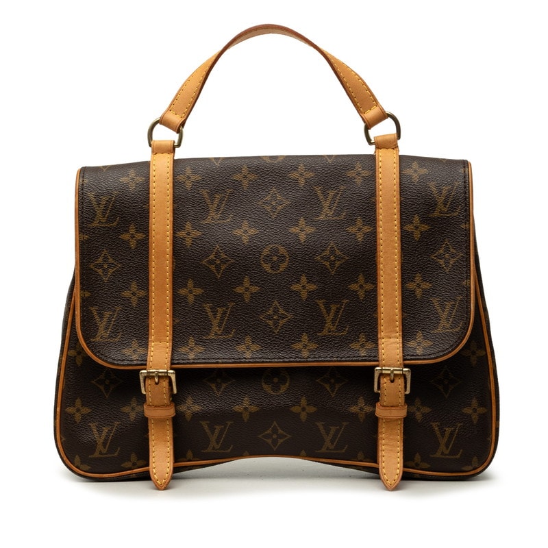 ルイ ヴィトン モノグラム マレル サックアド ハンドバッグ M51158 ブラウン PVC レザー レディース LOUIS VUITTON 中古