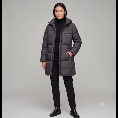 PRADA Women's Re-Nylon Down Jacket "Black"