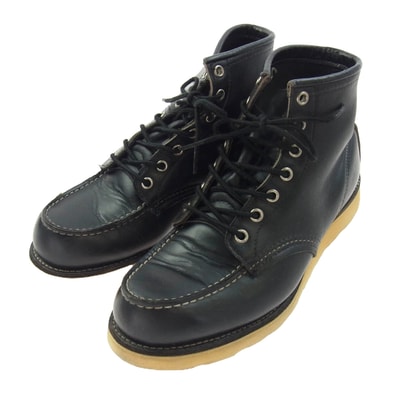 RED WING レッドウィング ブーツ 8179 90S 四角犬タグ アイリッシュセッター 6インチ モックトゥ ブーツ ブラック系 US8.5E【中古】