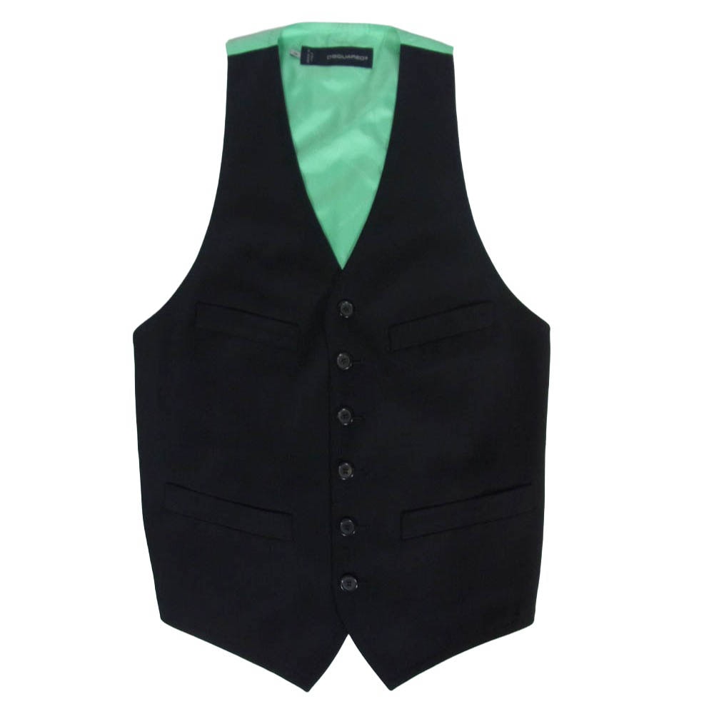 DSQUARED2 ディースクエアード 00329 6B バイカラー ジレ ベスト ライトグリーン系 48【中古】