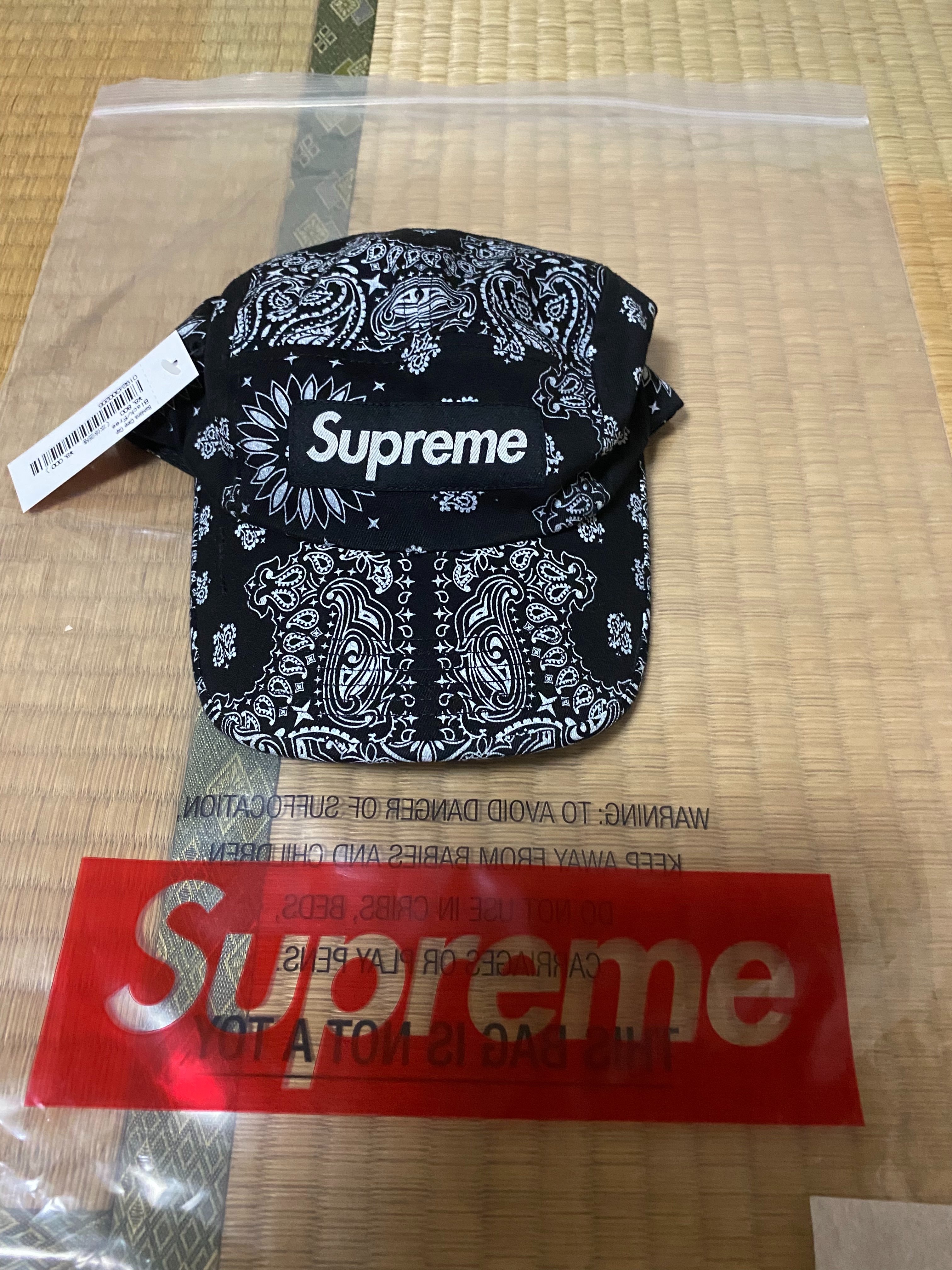 Supreme Bandana Camp Cap "Black"