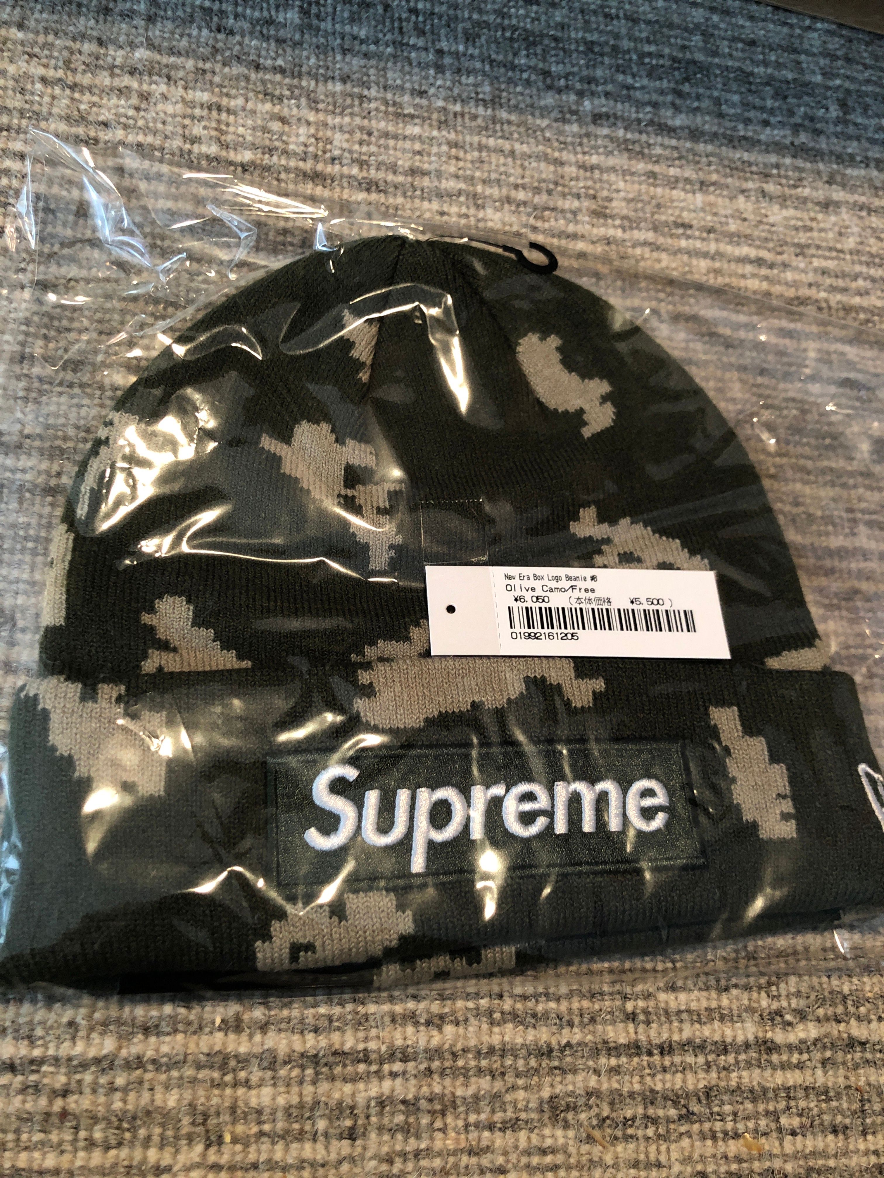 Supreme New Era® Box Logo Beanie "Olive Russian Camo" (21FW)