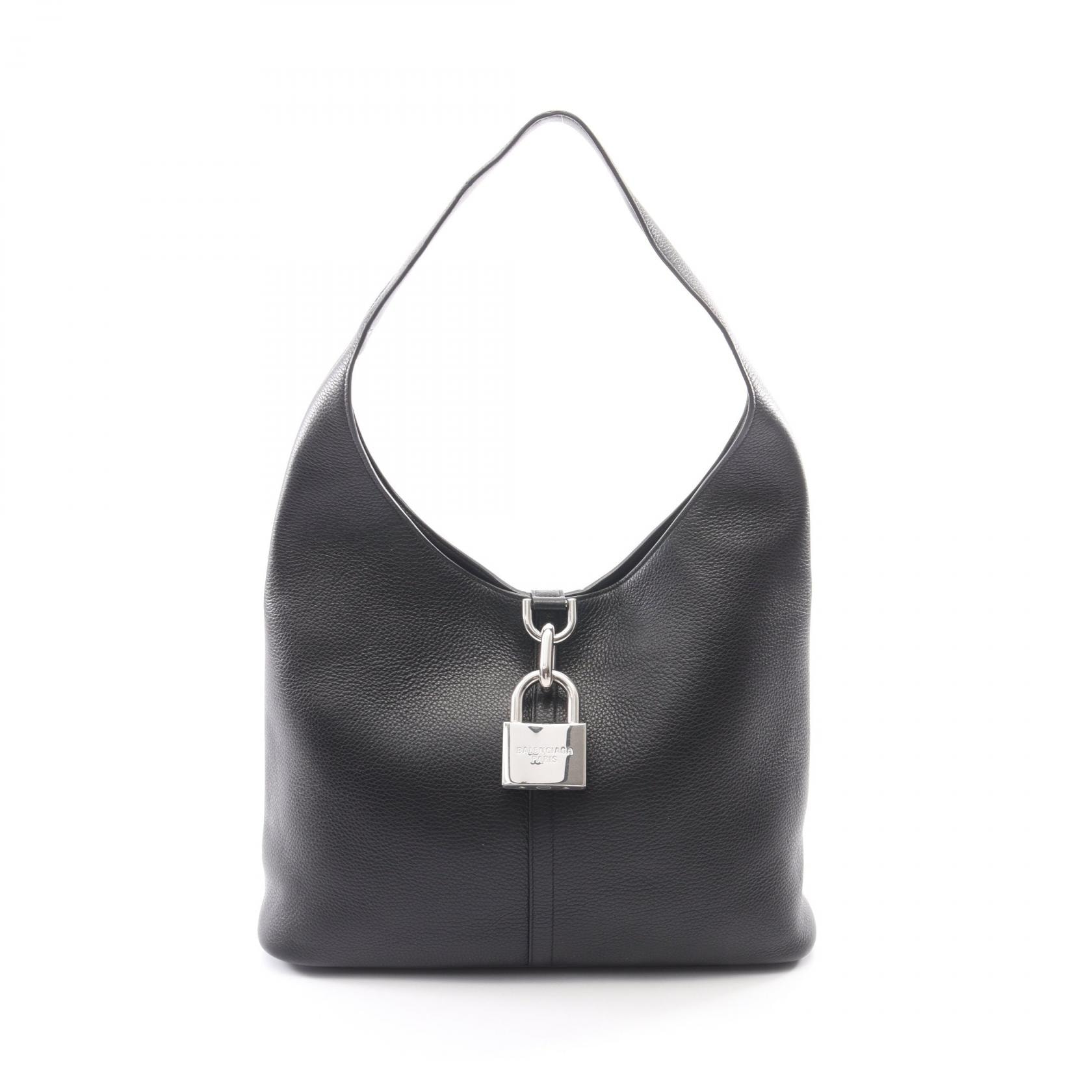 バレンシアガ BALENCIAGA LOCKER NORTH-SOUTH ミディアム ホーボーバッグ ショルダーバッグ バッグ レザー メンズ ブラック系 771636 【中古】