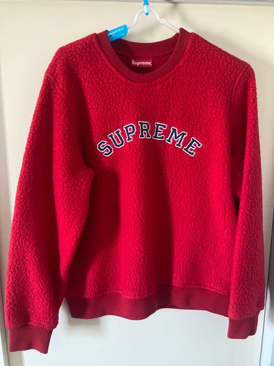 Supreme Polartec Deep Pile Crewneck "Red"