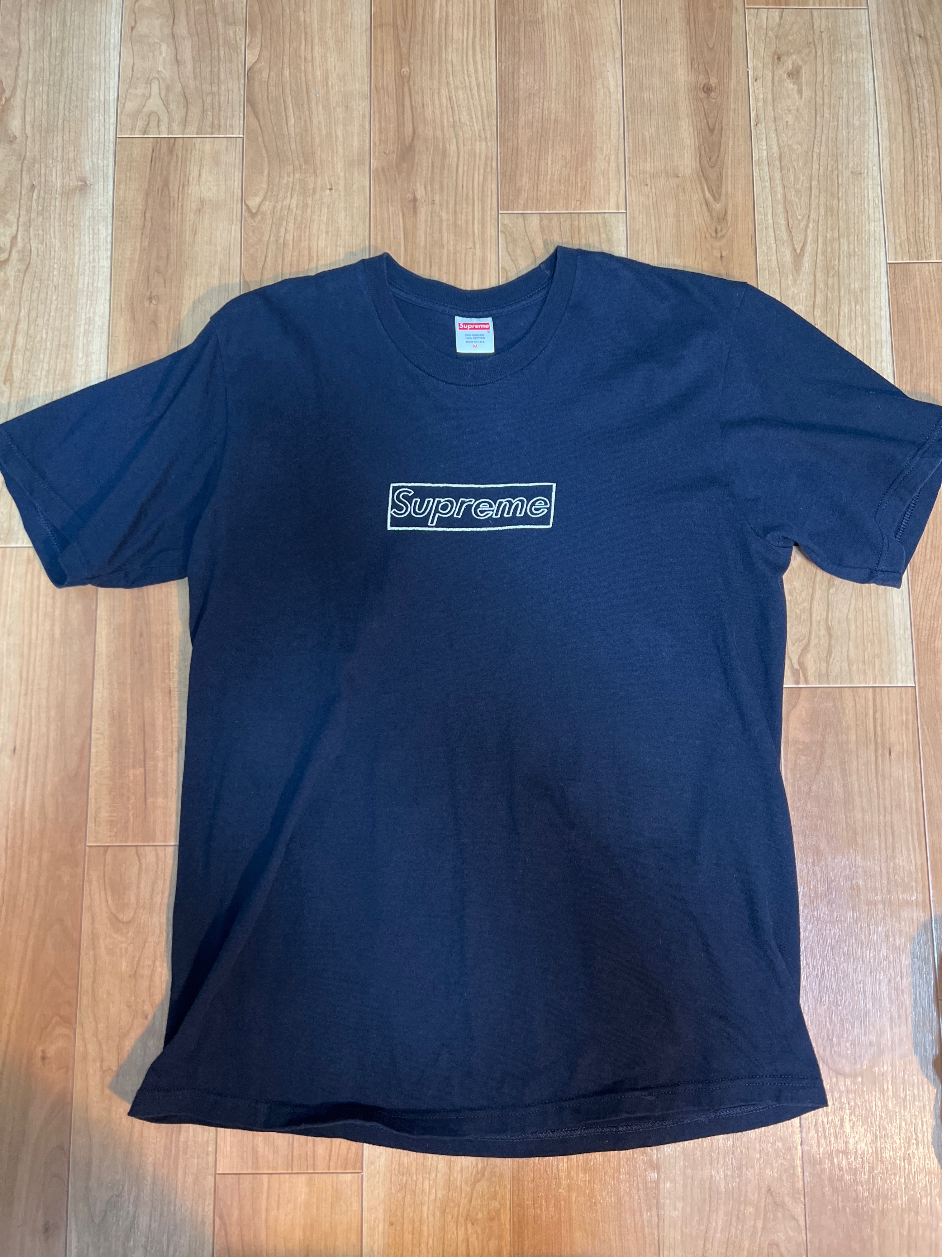 Supreme KAWS Chalk Logo Tee "Navy"
