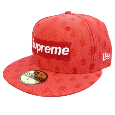 Supreme シュプリーム NEW ERA ニューエラ 18SS x New Era ニューエラ Monogram Box Logo モノグラム ボックスロゴ キャップ 帽子 レッド系 57.7cm【中古】