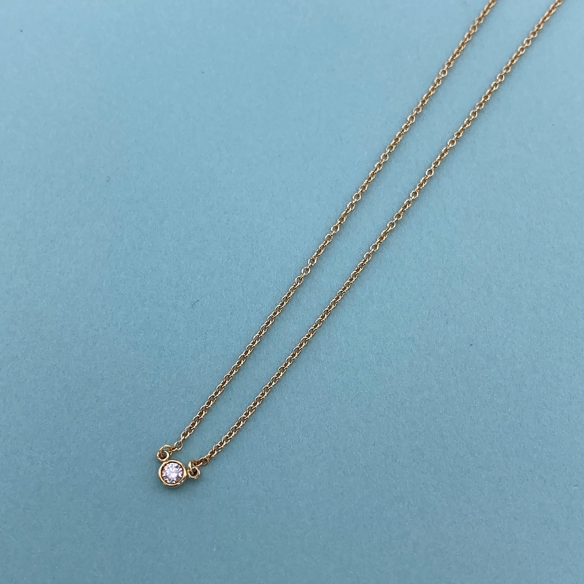 TIFFANY&Co. ティファニー ダイヤモンド バイザヤード ペンダント 750YG ネックレス K18イエローゴールド イエローゴールド  レディース【中古】