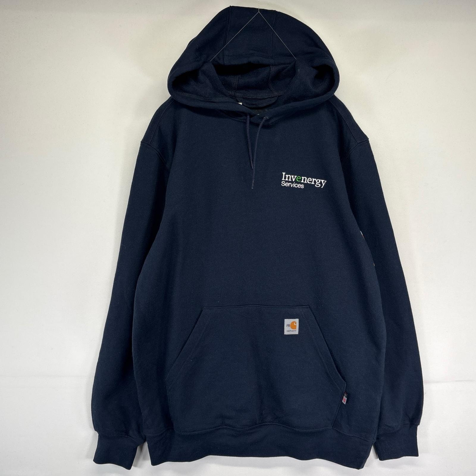 古着 美品 カーハート Carhartt パーカー スウェット デッドストック タグ付き ワンポイントロゴ刺繍 プルオーバー  M  ネイビー メンズ