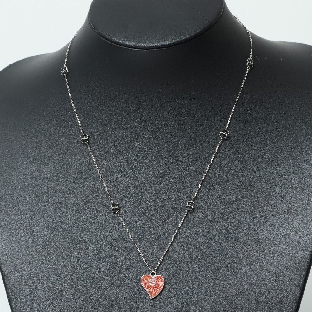 GUCCI グッチ ネックレス インターロッキングG ハートモチーフ シルバー925 ブランド古着【中古】20260807/RB0342