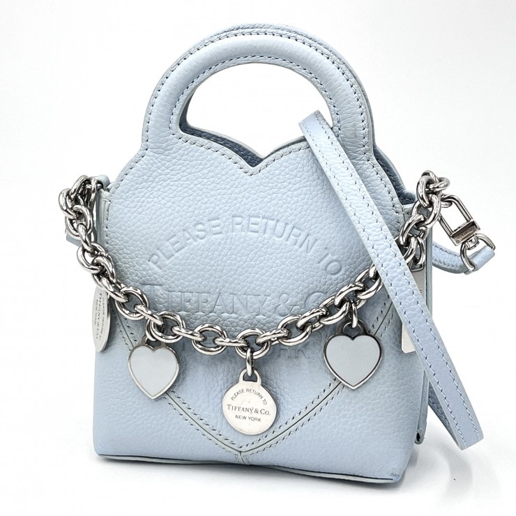 新品未使用Tiffanyリターントゥティファニー　ポーチバッグチャーム　ブルー B (目立った傷や汚れなし)】TIFFANY & Co.（ティファニー）リターン