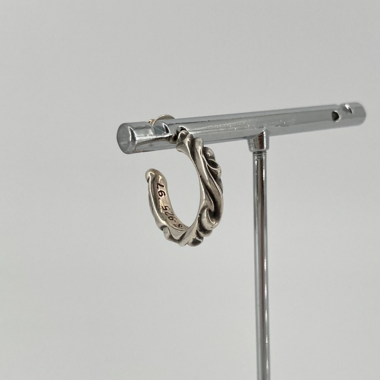 CHROME HEARTS(クロムハーツ) HOOP SCROOL 1 スクロールフープ シルバー AU585/SV925 ピアス 4.2g シルバー