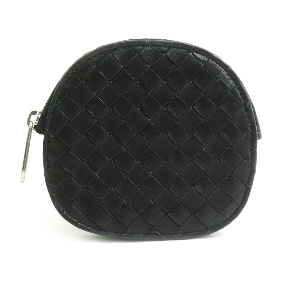 ボッテガヴェネタ BOTTEGAVENETA コインケース イントレチャート レザー ブラック ユニセックス【中古】 r11209j