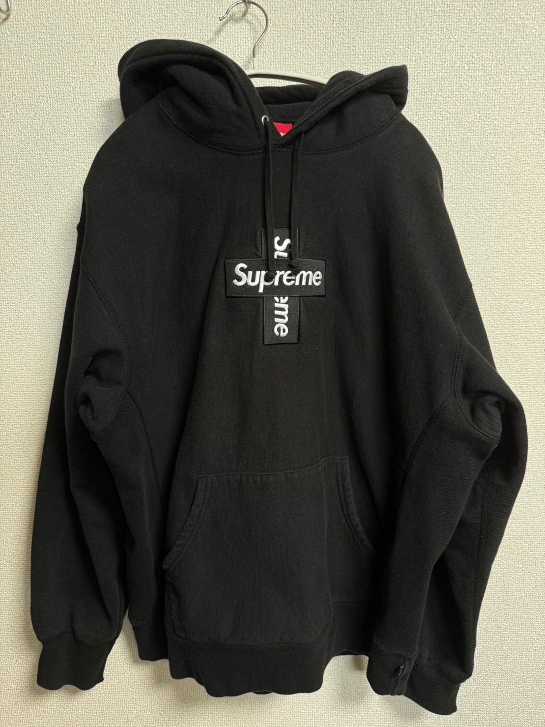 Supreme Cross Box Logo Hooded Sweatshirt "Black"
