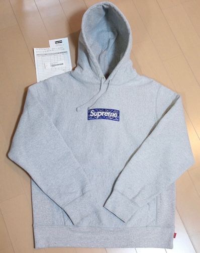 Supreme Bandana Box Logo Hooded Sweatshirt "Grey"