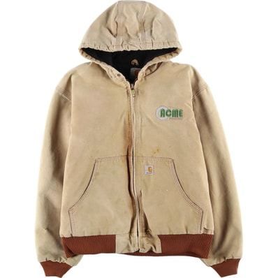 古着 カーハート Carhartt アクティブジャケット 中綿入り ダックフルジップパーカー USA製 メンズL相当/eaa617182
