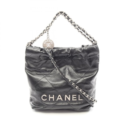 シャネル CHANEL CHANEL 22 ミニ 2WAY ショルダーバッグ バッグ レザー レディース ブラック系 AS3980 【中古】
