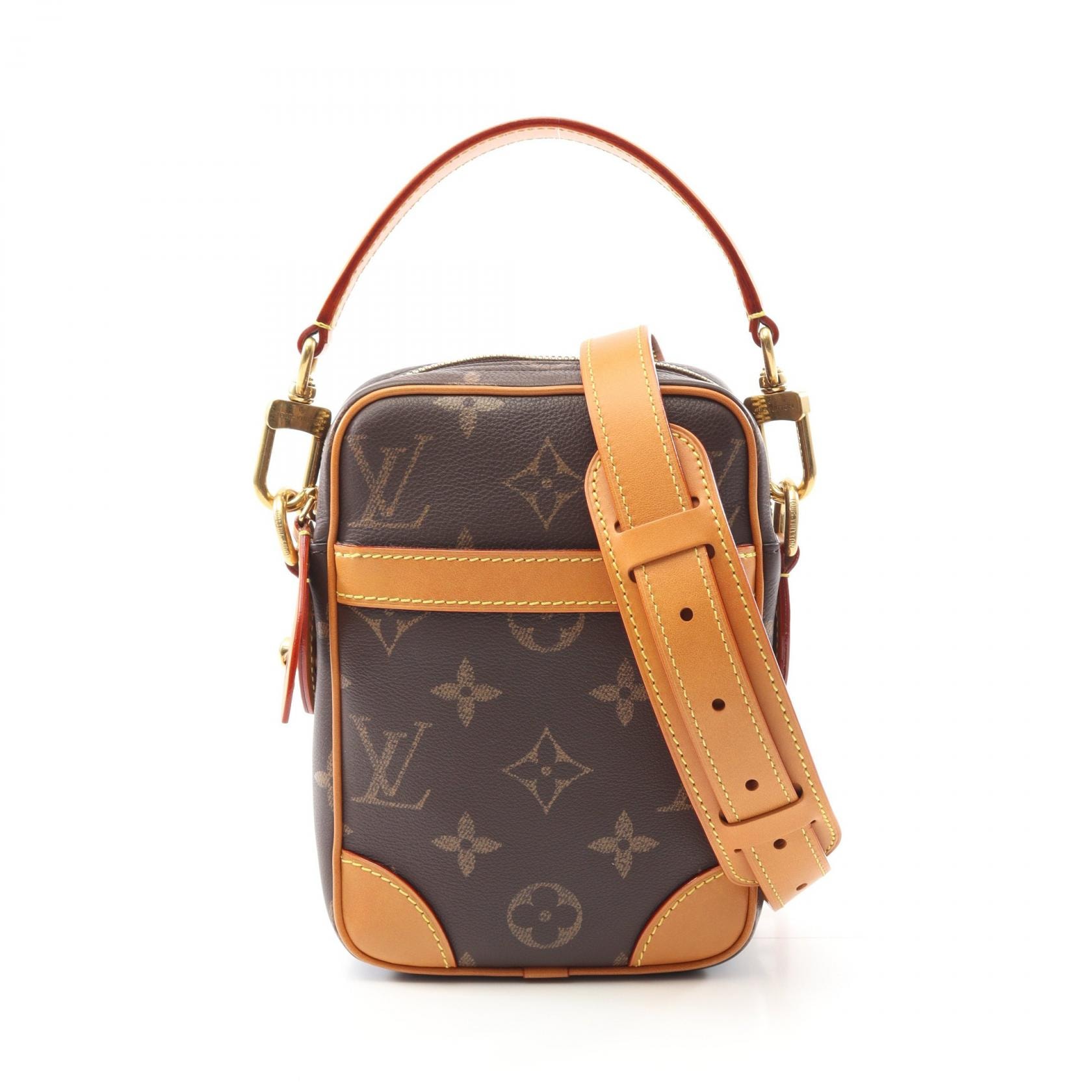 ルイ・ヴィトン LOUIS VUITTON ダヌーブ ハンドバッグ バッグ PVCコーティングキャンバス レザー モノグラム メンズ ブラウン系 M14106 【中古】