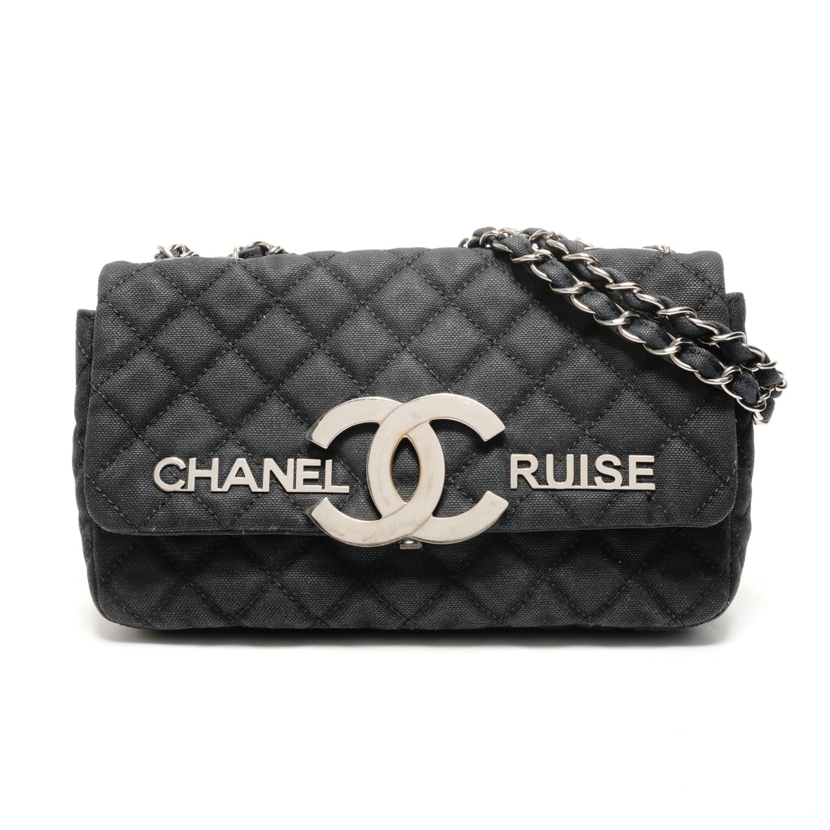 シャネル CHANEL マトラッセ キャンバス ココマーク フラップ チェーン 12番台 2008-2009 ショルダーバッグ【中古】