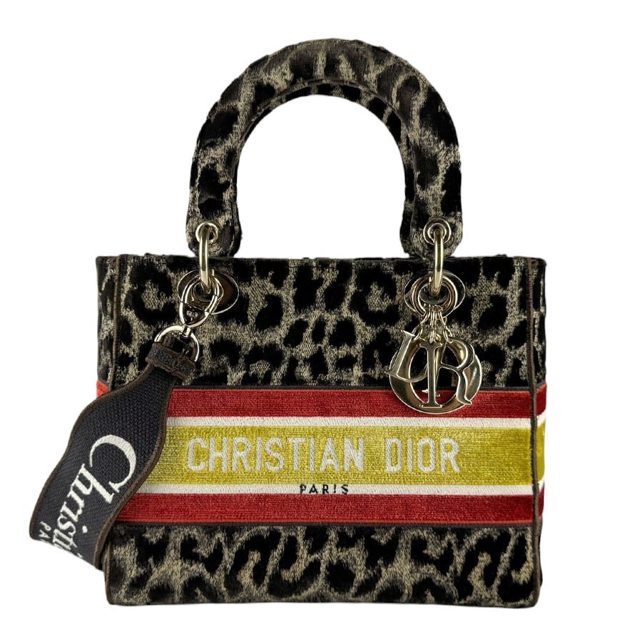クリスチャンディオール Christian Dior ハンドバッグ ショルダーバッグ レディ ディライト キャンバス/ベロア ブラウン/イエロー/オレンジ ゴールド レディース【中古】 z9671