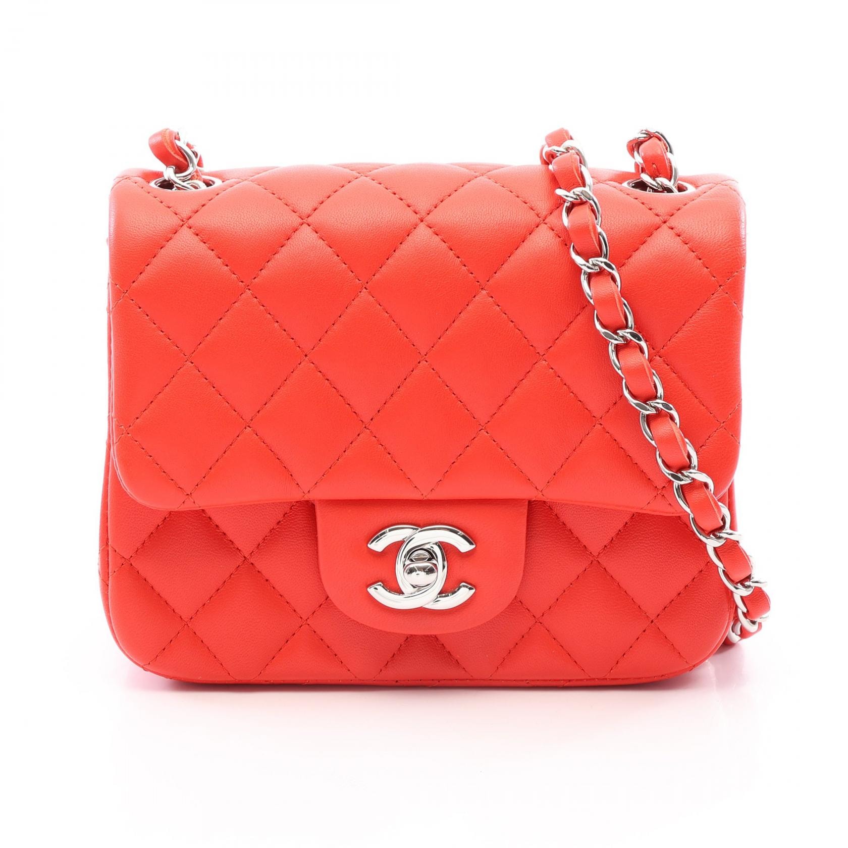 シャネル CHANEL ミニマトラッセ ショルダーバッグ バッグ ラムスキン(羊革) レディース レッド系 【中古】