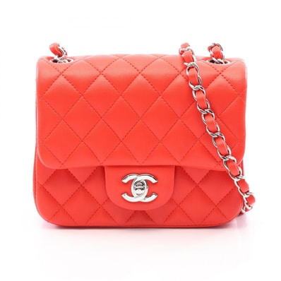 シャネル CHANEL ミニマトラッセ ショルダーバッグ バッグ ラムスキン(羊革) レディース レッド系 【中古】