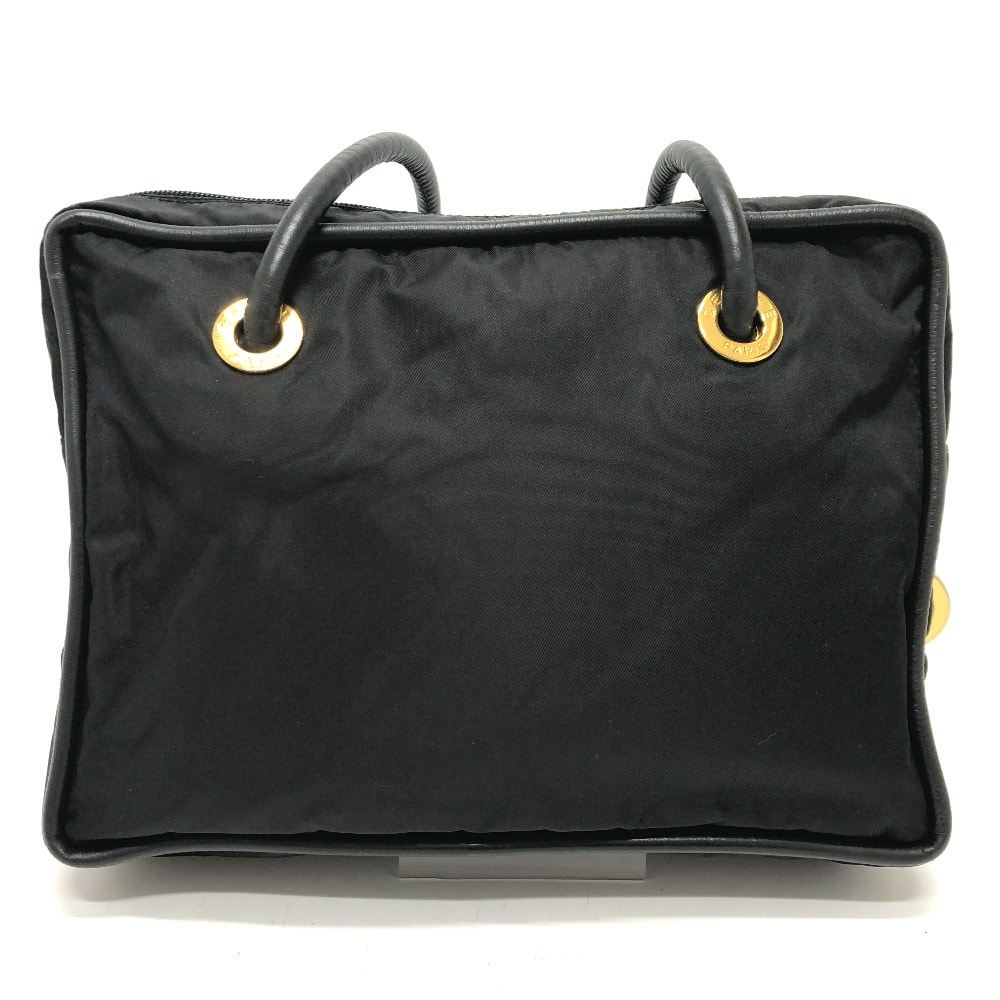 セリーヌ CELINE ヴィンテージ サークルロゴ ショルダーバッグ ナイロン/レザー ブラック