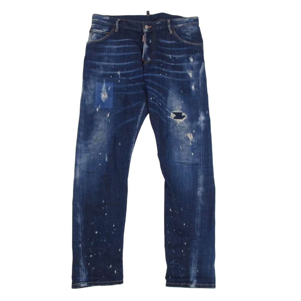 DSQUARED2 ディースクエアード デニムパンツ 19SS S74LB0473 Classic Kenny Jean クラシック ケニー ジーンズ ダメージ リペア デニム パンツ インディゴブルー系 48【中古】