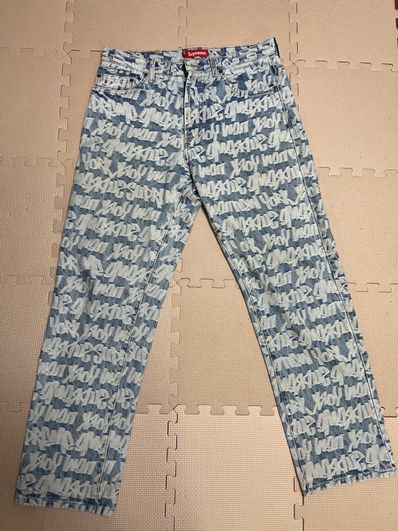 Supreme Fat Tip Jacquard Regular Jean "Blue"