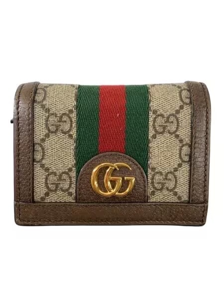 GUCCI GG Supreme Ophidia GG Card Case Wallet "Beige/Ebony"