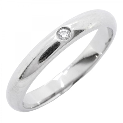 【6jdb0408-08】カルティエ リング クラシック 1PD Pt950 プラチナ ダイヤモンド #45【中古】レディース