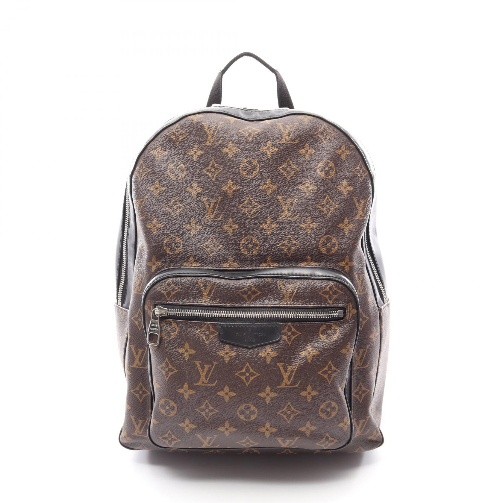 ルイ・ヴィトン LOUIS VUITTON ジョッシュ リュックサック バックパック バッグ PVCコーティングキャンバス レザー モノグラム・マカサー メンズ ブラウン系 / ブラック系 M41530 【中古】