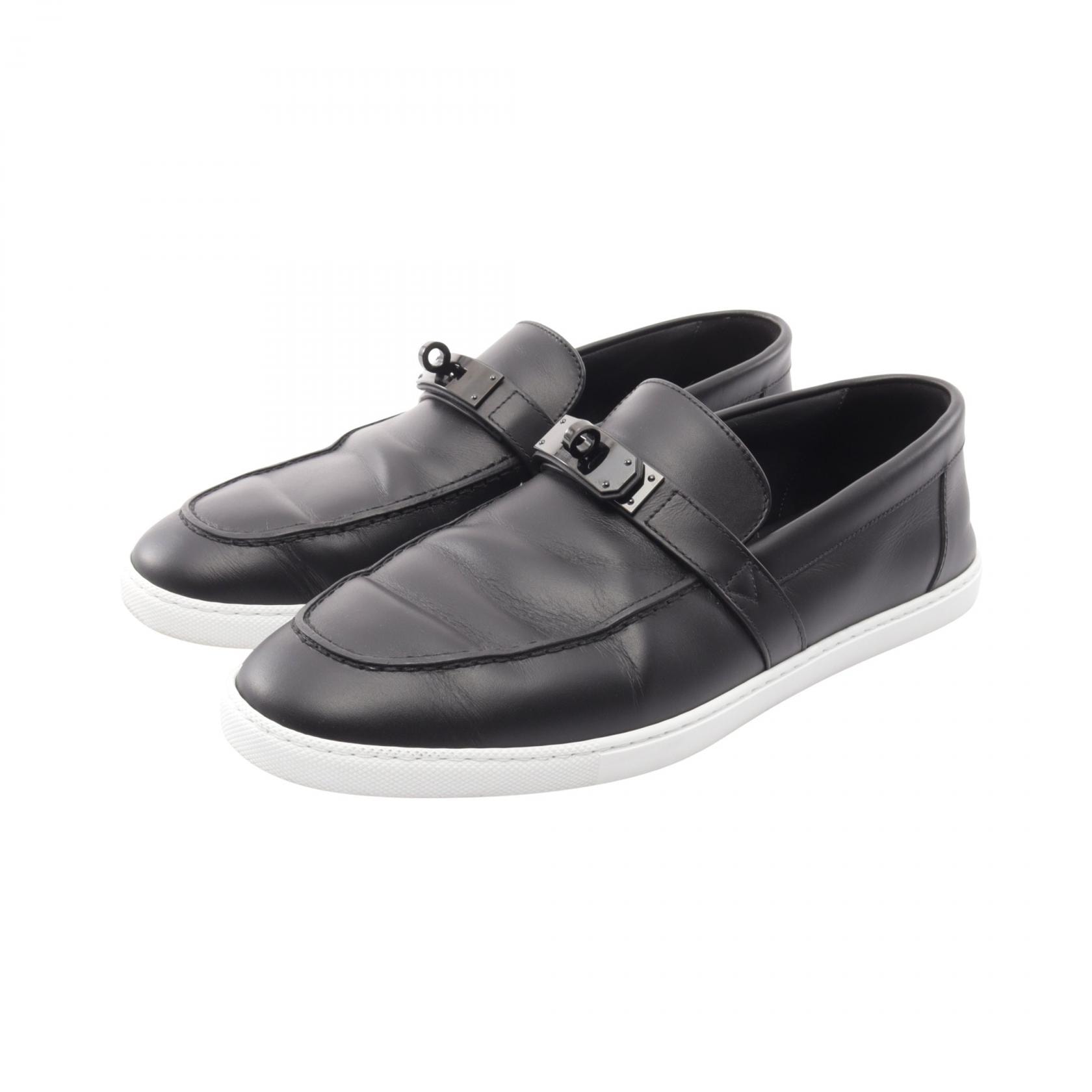 エルメス HERMES マインド ケリーバックル モカシン 靴 レザー メンズ ブラック系 【中古】
