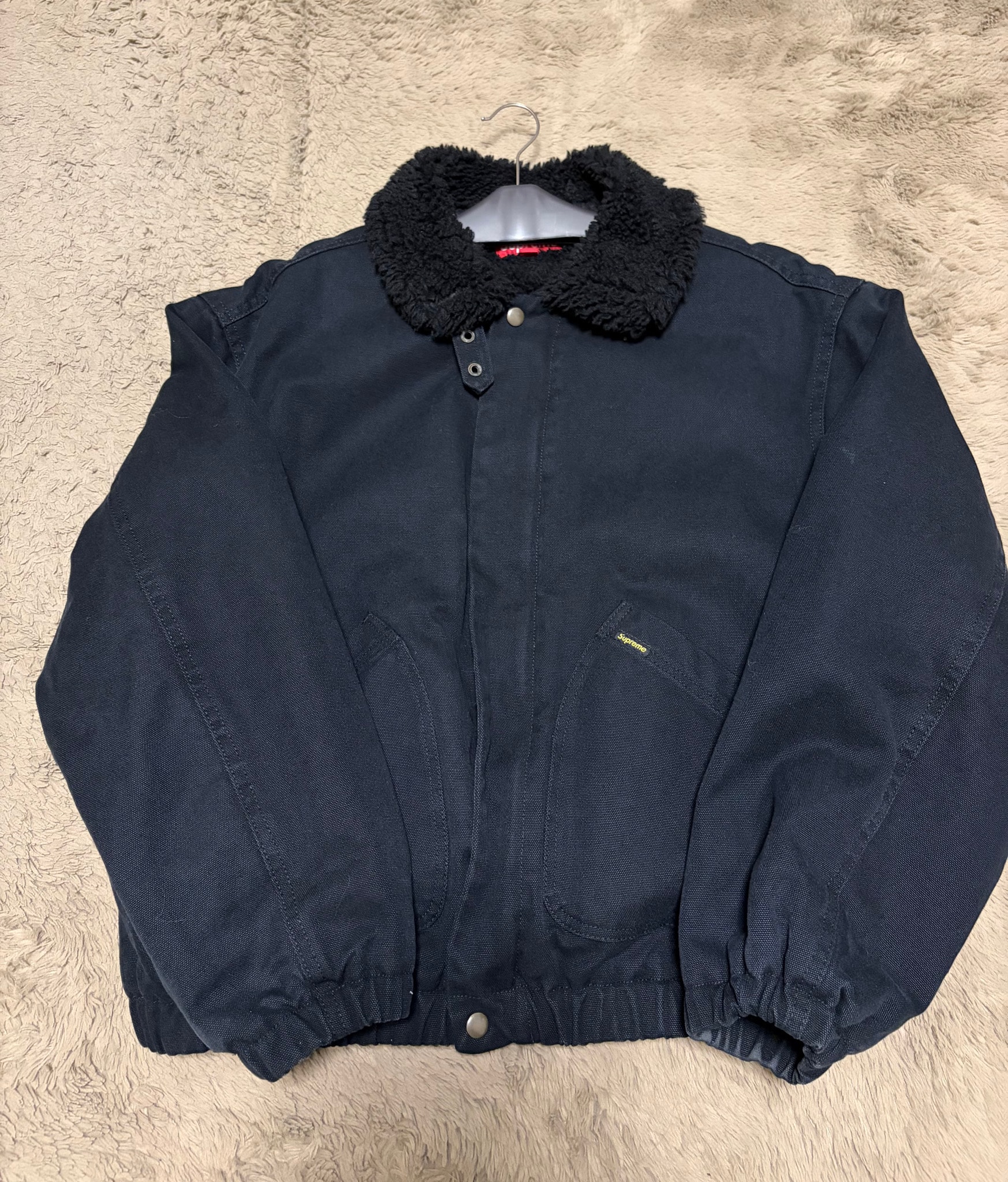 Supreme Faux Shearling Lined Bomber Jacket "Black"