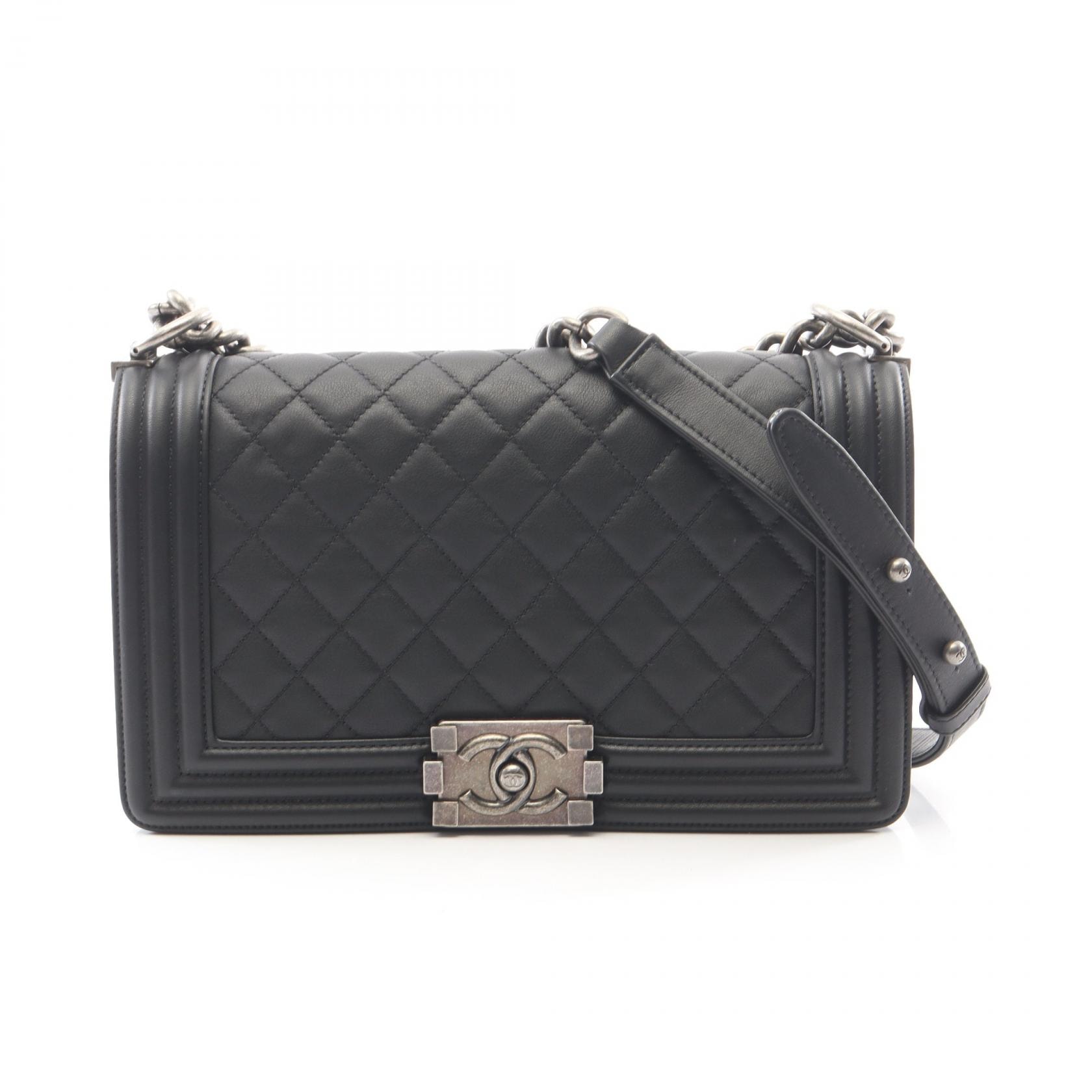 シャネル CHANEL ボーイシャネル ショルダーバッグ バッグ ラムスキン(羊革) レディース ブラック系 A67086 【中古】