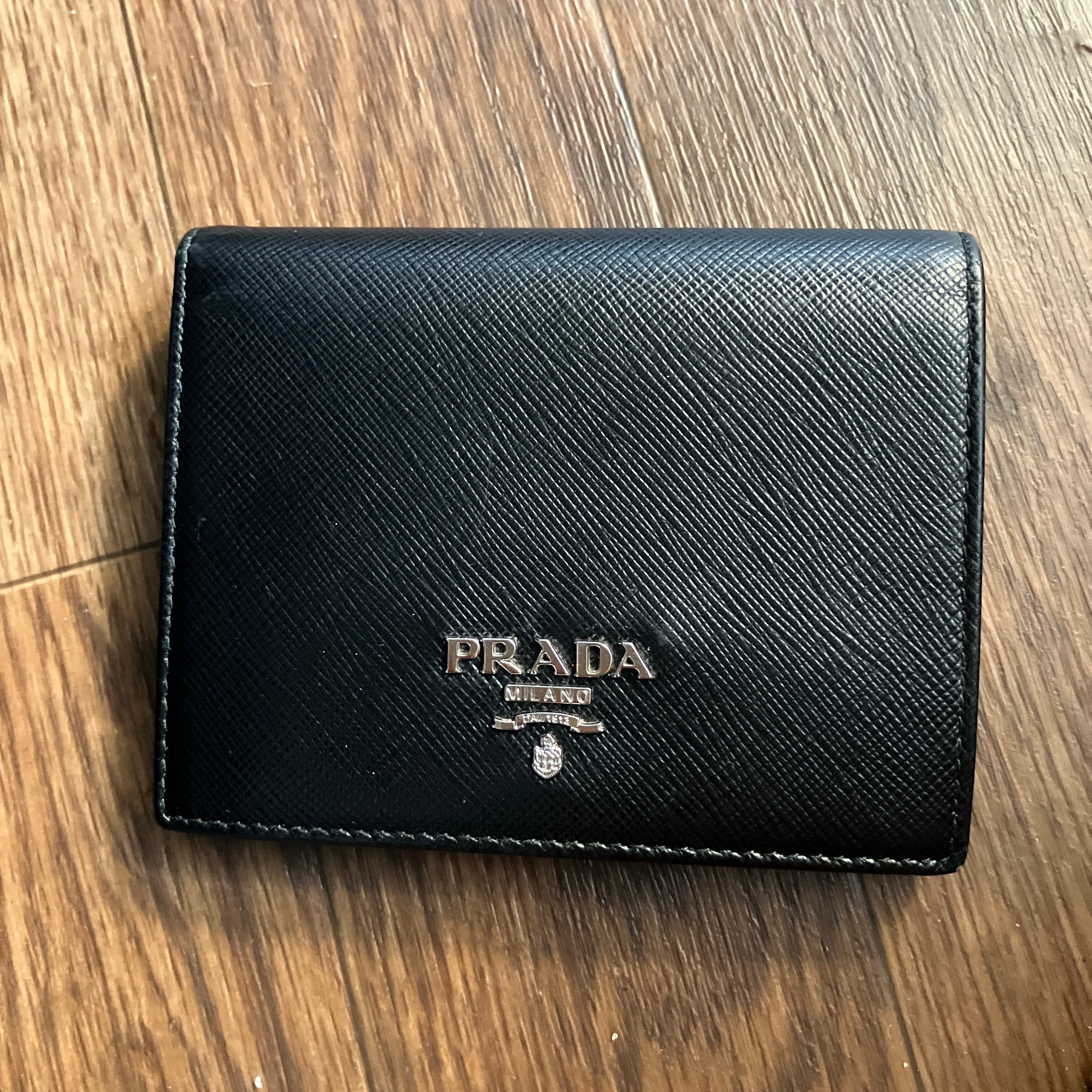 PRADA Saffiano Multicolor Wallet "Black/Pale Pink"