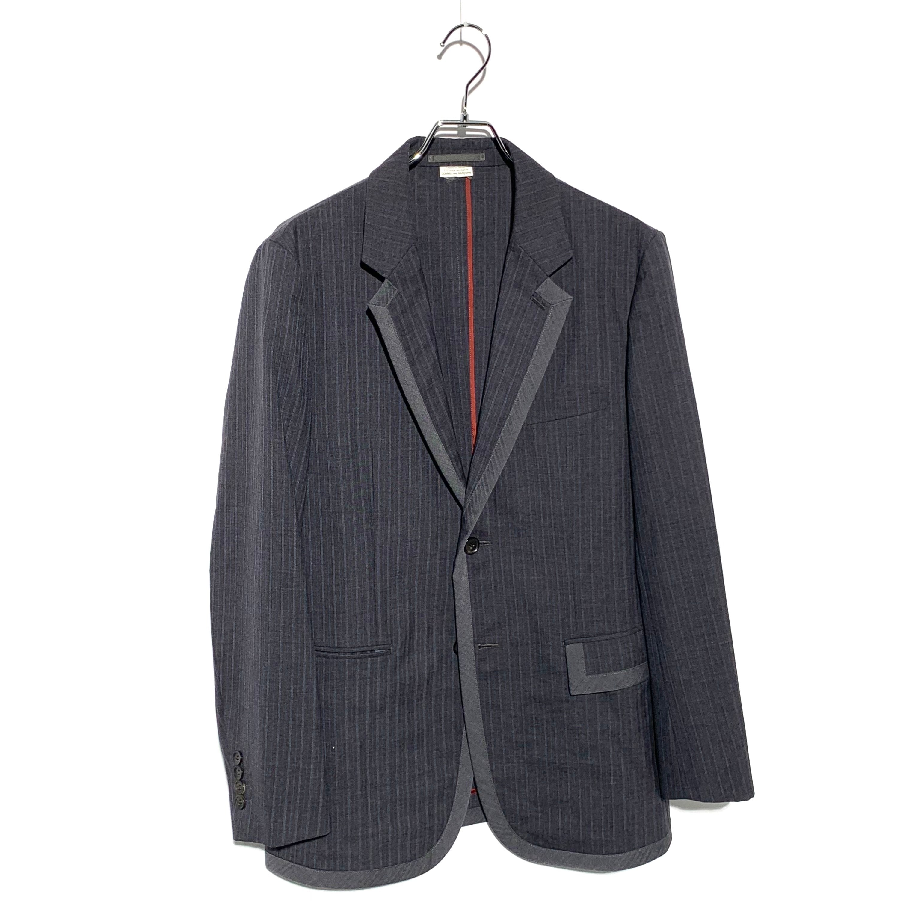 COMME des GARCONS HOMME DEUX wool stripe tailored jacket gray
