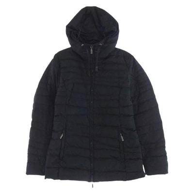 MONCLER モンクレール ダウンジャケット 国内正規品 スープリームスタグ 裏地ロゴワッペン総柄 フード付き ダウンジャケット ブラック系【中古】