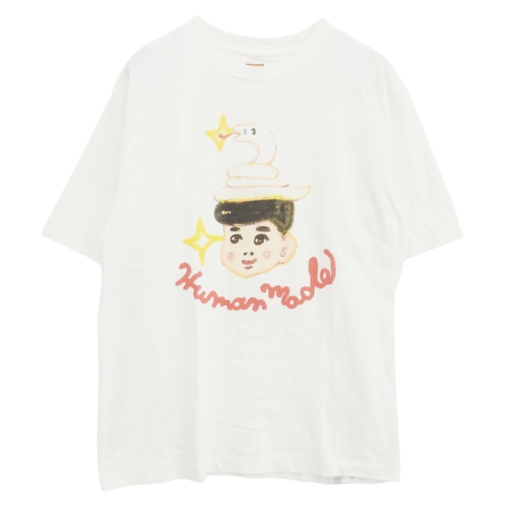 HUMAN MADE ヒューマンメイド Tシャツ × KEIKO SOOTOME T SHIRT 五月女ケイ子 半袖 プリント Tシャツ ホワイト系 L【中古】