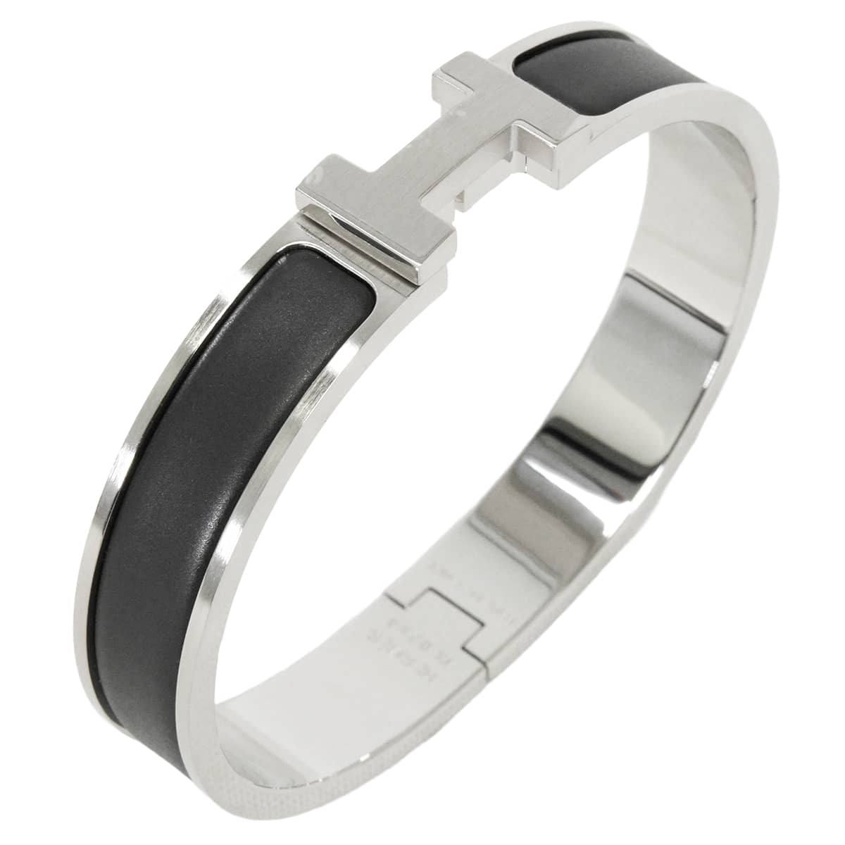 HERMES エルメス ブレスレット メンズ クリックHH #T5 マット ノワールマット シルバープレーテッド シルバー金具 新品