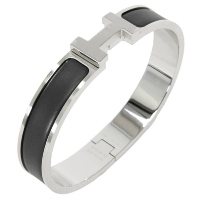 HERMES エルメス ブレスレット メンズ クリックHH #T5 マット ノワールマット シルバープレーテッド シルバー金具 新品