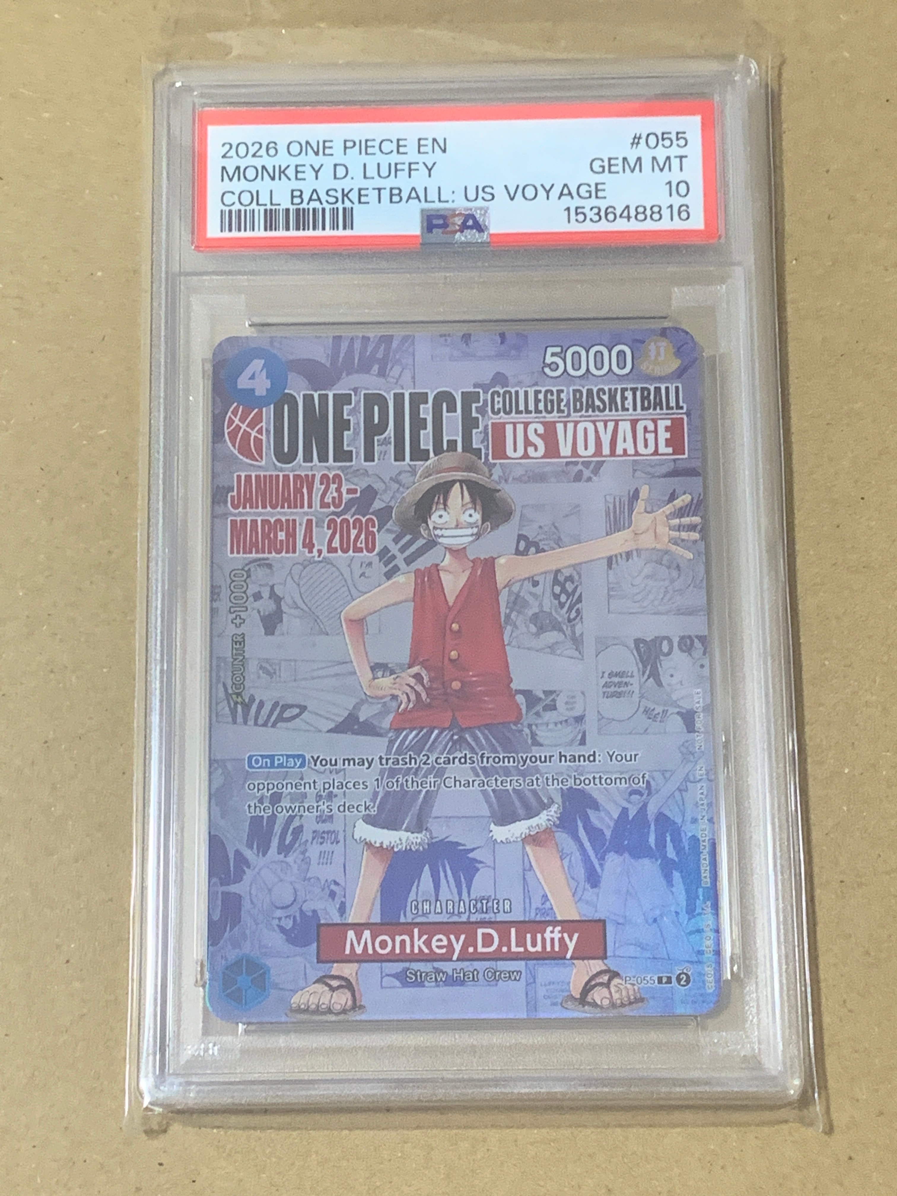 PSA10】モンキー・D・ルフィ：P (開封済) [P-055]【英語版
