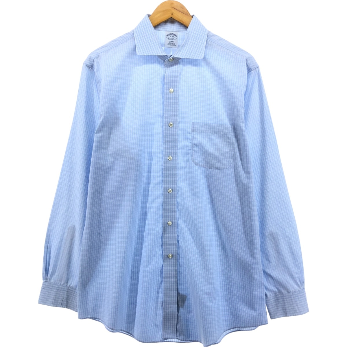 古着 ブルックスブラザーズ Brooks Brothers Est.1818 ワイドカラー 長袖 コットンチェックシャツ メンズL相当/eaa566045